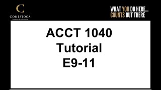 E9-11 Tutorial