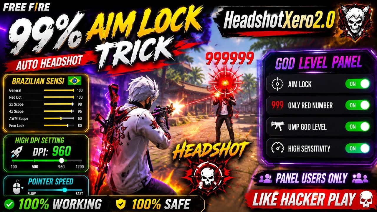 🔥 Free Fire Best Sensitivity Settings 2026 🎯 | Brazilian Sensi + High DPI Settings 💯💀