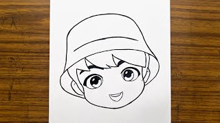 How to draw bts Jungkook tinytan || Jungkook tinytan drawing || Easy drawings step by step
