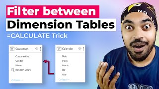 filter between dimension tables | calculate function trick!