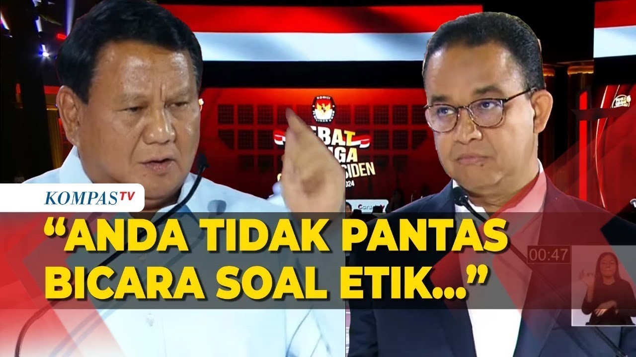 Panas! Prabowo Jawab Anies  Anda Tidak Pantas Bicara Etika Karena Tak Beri Contoh Etika