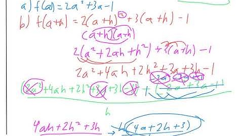 Pre-Calculus 2.1 part 2 notes - difference quotient, piecewise functions, domain algebraically