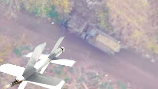 Impact of the Lancet-52 drone in the Supacat HMT air defense system of the Ukrainian army