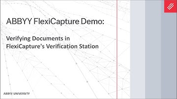 ABBYY FlexiCapture Demo: Verifying Documents In FlexiCapture