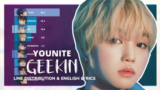 YOUNITE "GEEKIN' LINE DISTRIBUTION & ENGLISH LYRICS