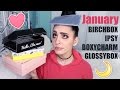 January Beauty Box Unboxing (Birchbox, Ipsy, Boxycharm & Glossybox)