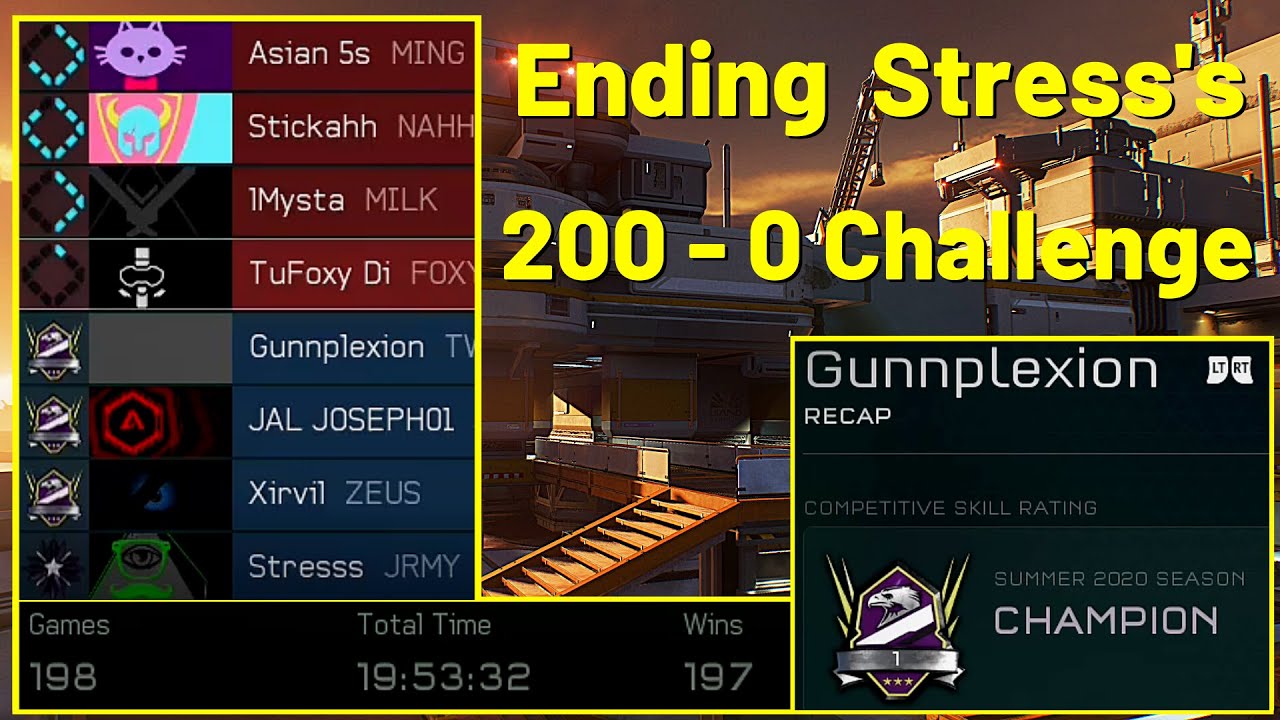 Halo 5 // Ending Stress's 200 - 0 Challenge // Gunnplexion (Champ 1), Stresss, Xirvil, JAL JOSEPH