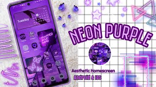 Aesthetic Phone 🐨🌿 Neon Purple Theme 💜💜💜 (Huawei Y7a) screenshot 1