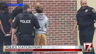 Fight breaks out at police station parking lot in Halifax County