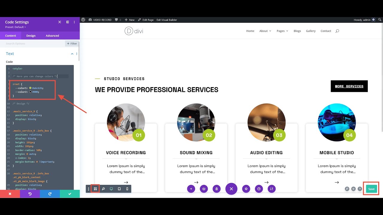 How to Change Color In Music Studio Divi Sections | Easy Tutorial