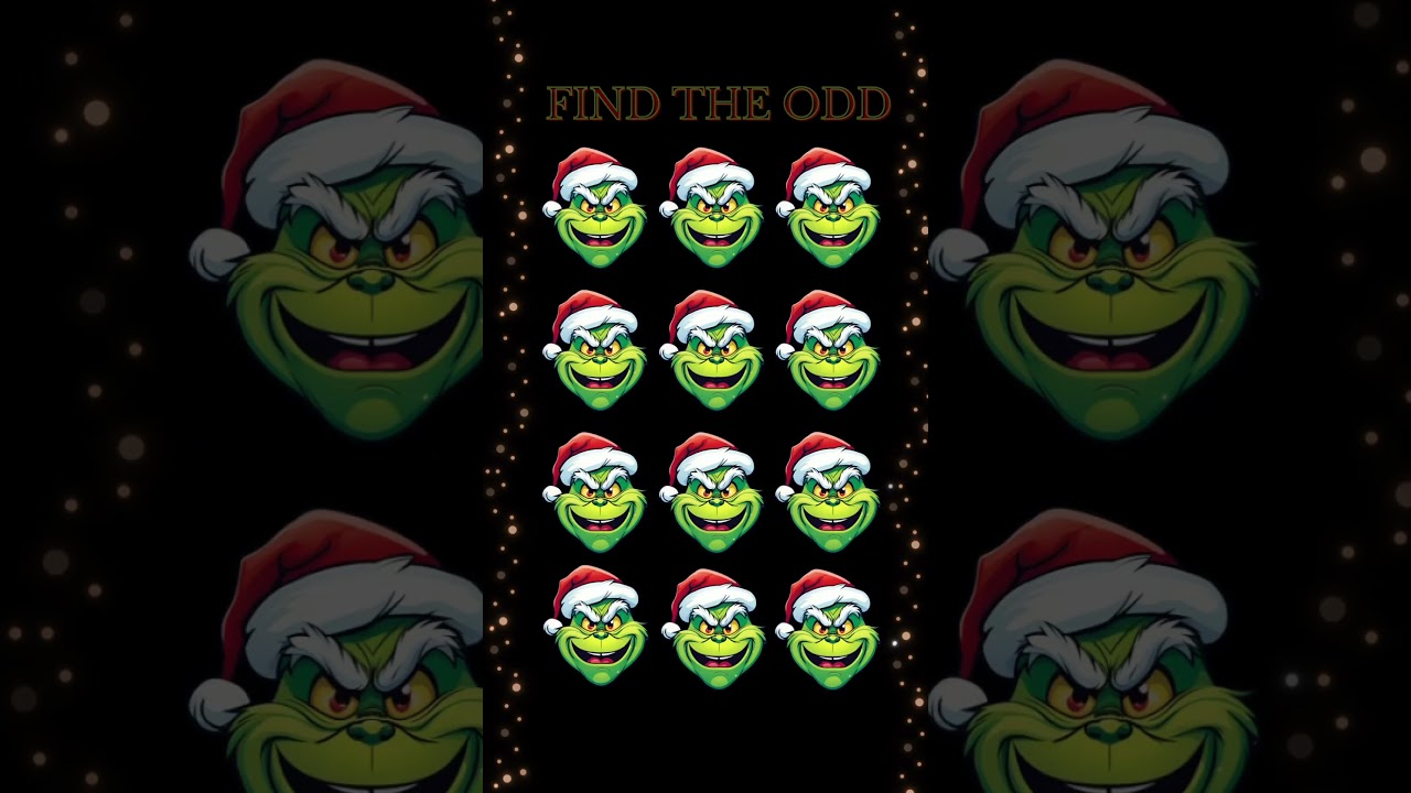 FIND THE ODD ONE OUT | FIND UNIQUE | FUN | QUIZ GAME | BRAIN TEASER FIND DIFFERENT GRINCH CHRISTMAS