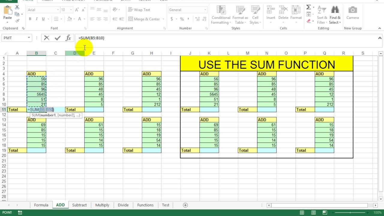 How to complete basic math in Excel - YouTube