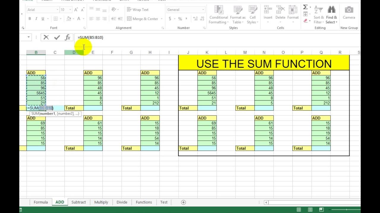 How to complete basic math in Excel - YouTube