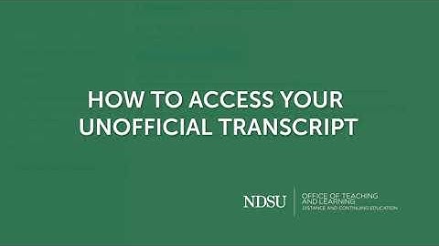 How to Order Your Unofficial Transcript