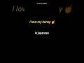 I love my honey, in japanese 🇯🇵✨#voiceover #japan#japanese #trending#shorts#artist#ytshorts #ytviral