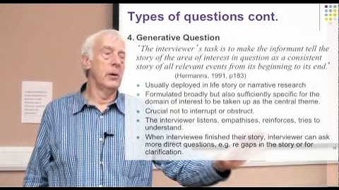 Research Interviewing Part 5: The Sequence of Events and Types of Question