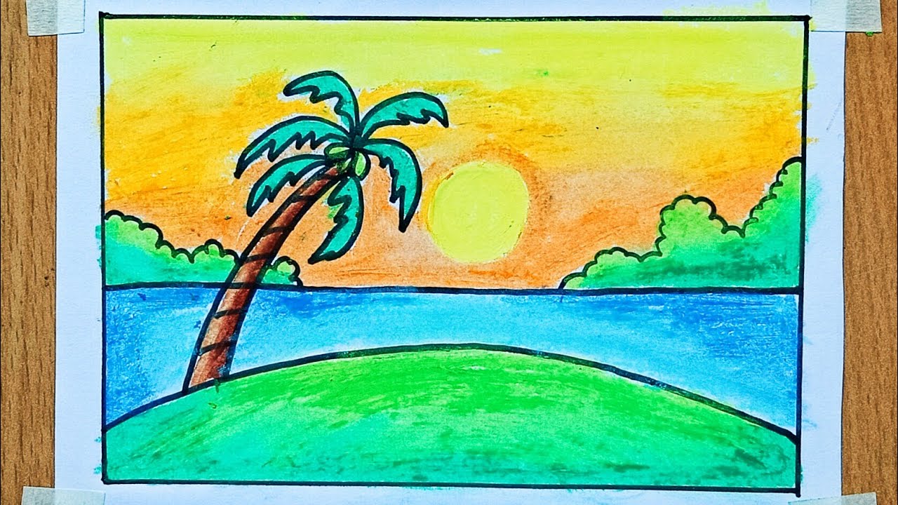 Unique Sunrise Sketch Drawing for Adult