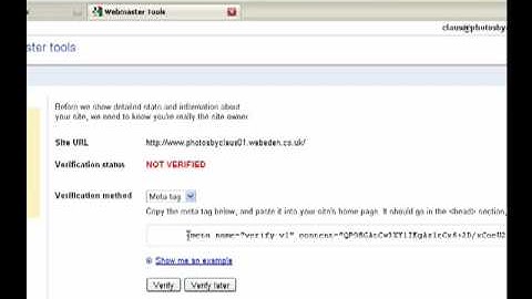 Implementing Google Web Master Tools: WebEden.co.uk Free Website Builder