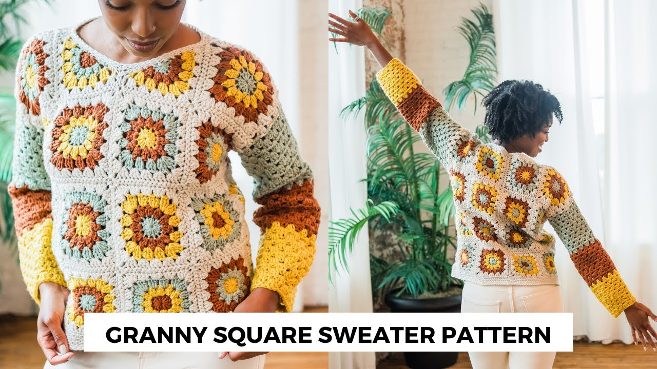 Crochet Cozy Granny Square Cardigan - Free Pattern + Video