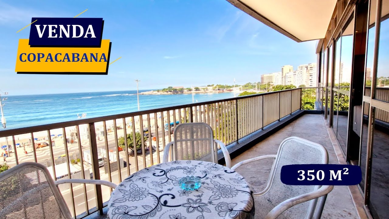 PRAIA DE COPACABANA LUXO APARTAMENTO FRONTAL 350M² VARANDÃO PANORÂMICO 4 QUARTOS 5 BANHEIROS 2 VAGAS