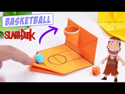 Easy Origami Mini toy Basketball Slam Dunk || Moving Paper toys pop it