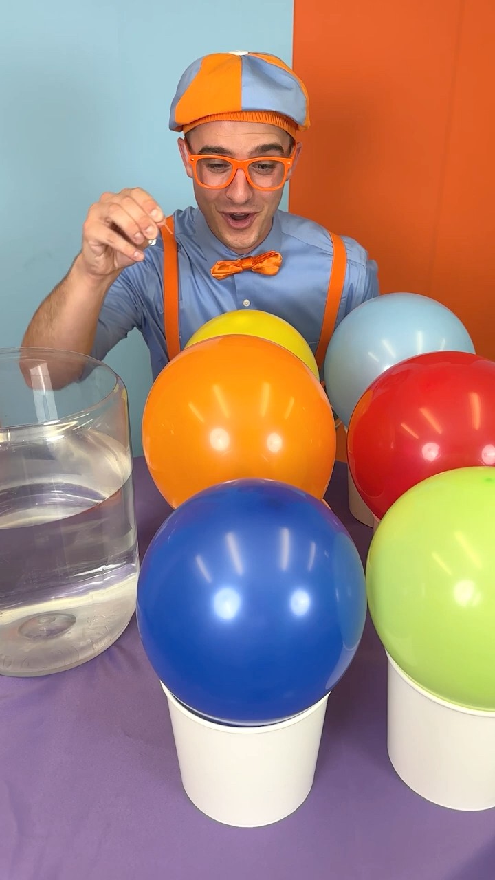 Pop the BALLOON! Sink or Float with Blippi's DINOSAUR Surprise! #blippi #shorts