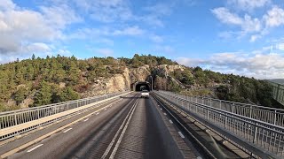 Truck driver view - back and forth to the Island of Tjörn Sweden