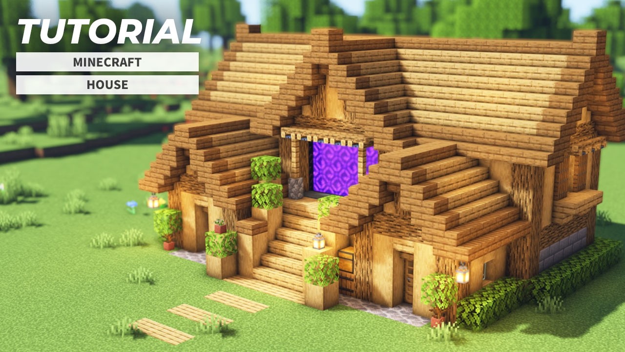【マイクラ建築】超簡単！オークで作れるサバイバルハウスの作り方 | Super Easy Oak Survival House
