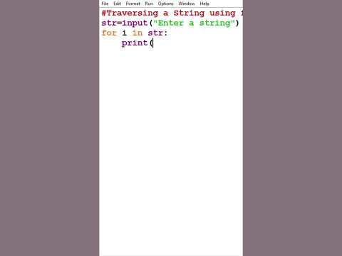 Traversing a string using for loop #coding #python #programminglanguage ...