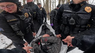 Officers rescue fisherman after he falls through ice