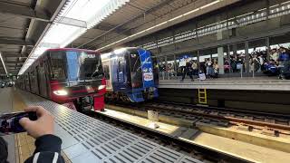 【ドアラトレインを真横に】名鉄9501F 1281F列車準急新鵜沼行き 中部国際空港(TA24)発車