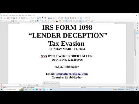 Видео: IRS FORM 1098  used in  LENDER DECEPTION and Tax Evasion