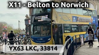 X11 • Belton/Great Yarmouth to Norwich | First Bus YX63 LKC - 33814