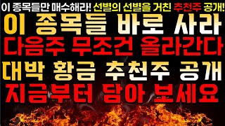 [찐대표 대박 추천주] 지금 꼭 사야하는 대박 황금 종목 공개!