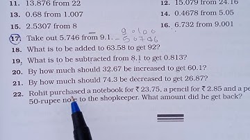 Class 7 mathematics exercise 3B questions 9--22