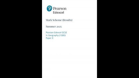 Pearson EDEXCEL GCSE Geography B Paper 3 2025 Mark Scheme