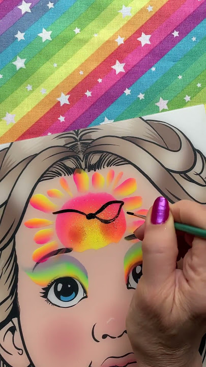 Kraze “Neon Glow” Dome Cake Demo “Summer Sun” by Pam Kinneberg #krazefx #facepaintcom