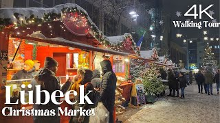 Lübeck, Germany - Christmas Market Walking Tour 4K