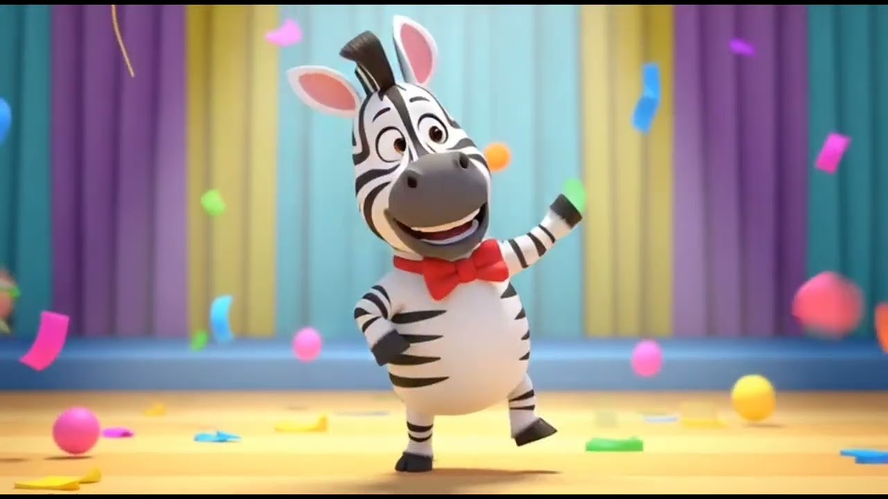 The Happy Zebra Song | Fun Nursery Rhymes for Toddlers  | Kids Poem About