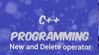 Demonstration of new and delete operator in c++ language