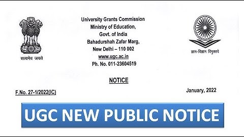 UGC NEW PUBLIC NOTICE