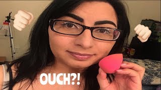 trying a beauty blender for the first time!!