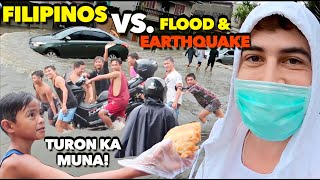 My SCARY Driving in the Deep FLOOD! + Earthquake Footage! ๐ต๐ญ#StayStrongPhilippines
