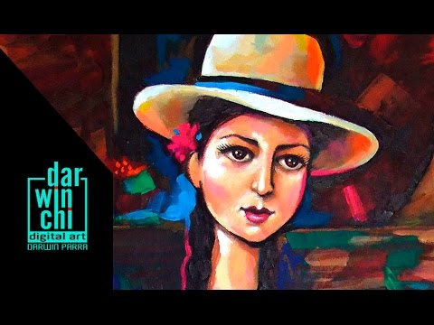 Pintura Arte Acrilico Sobre Lienzo Cholita Cuencana Youtube