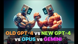 Older GPT-4 vs new GPT-4-TURBO vs Opus and Gemini as well as random models from LLM arena