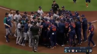 Benches clear in Astros-Mariners game after Ty France gets hit by pitch🤬