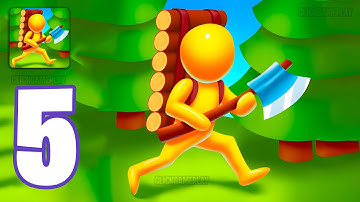 Lumberjack - Wood Cutting Gameplay Walkthrough Part 5 - Tutorial Cutting Wood (Android,iOS)