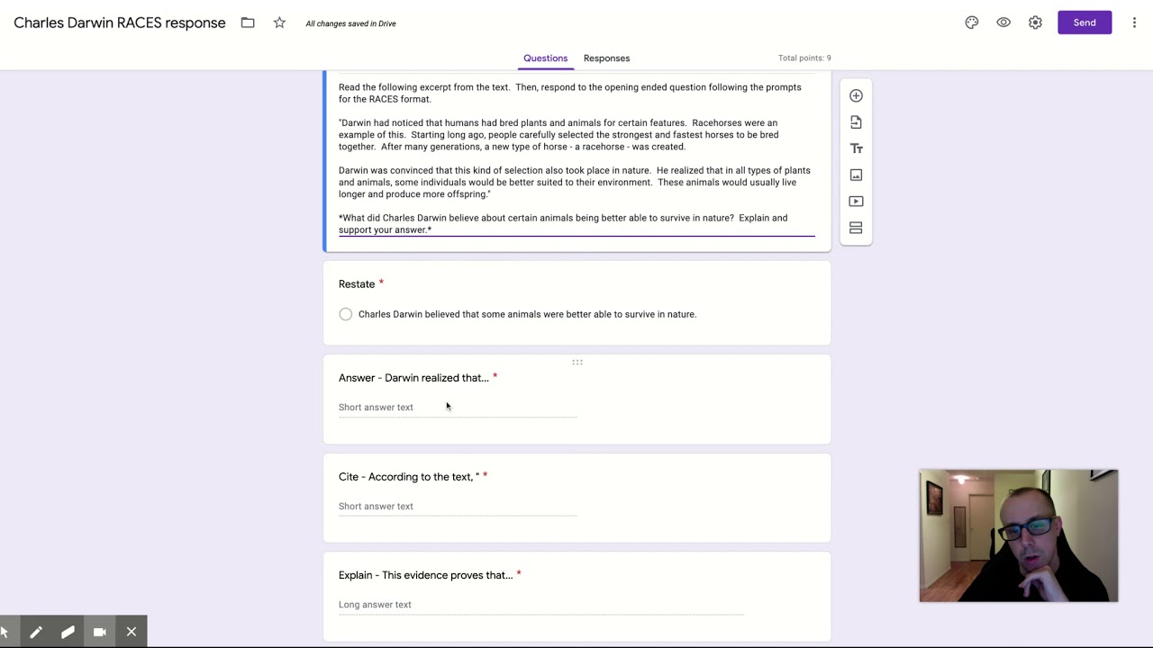 Charles Darwin RACES response - Google Forms - YouTube