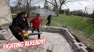 Build that wall! AND the guys are fighting!