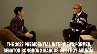 #shortvideo The 2022 Presidential Interviews:FORMER SENATOR BONGBONG MARCOS WITH BOY ABUNDA